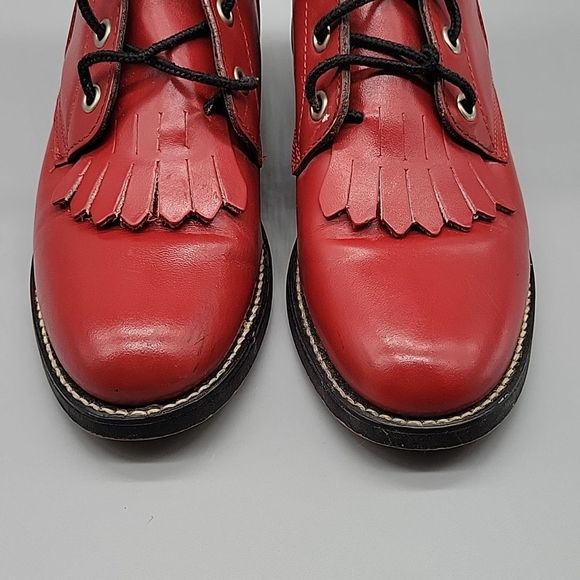Justin roper diamond j vintage red combat boots - Picture 5 of 11